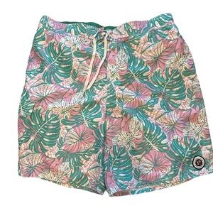 Newport Blue Avalon Pink Blue Tropical Vacation Board Shorts Swim Trunks NWT